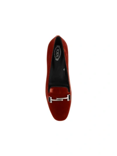 Shop Tod's Double T Ballet In Red