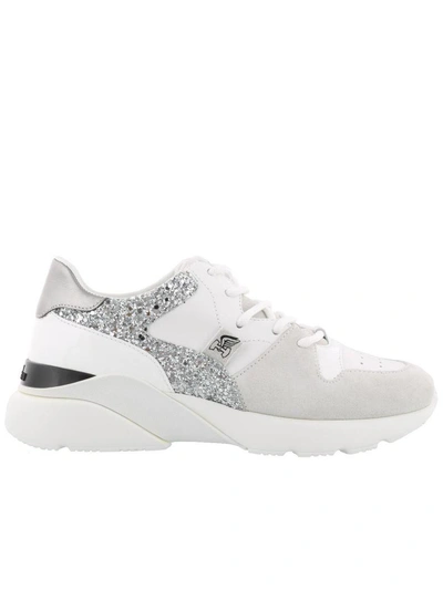 Shop Hogan Active One H385 Sneakers In White/ Silver