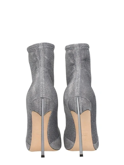 Shop Casadei Blade Silver Glitter Ankle Boots