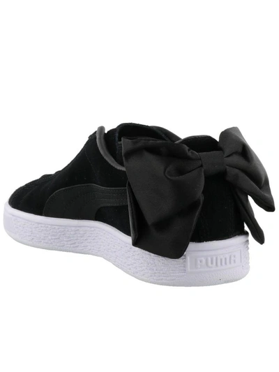 Shop Puma Suede Bow Sneaker In Black-black