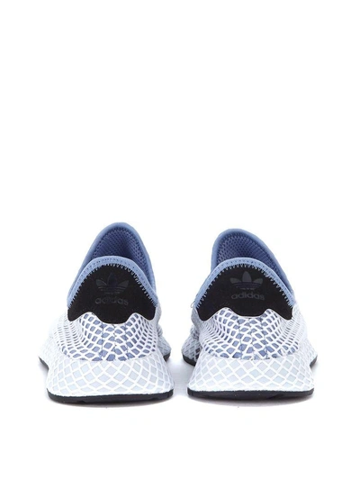 Shop Adidas Originals Deerupt White And Blue Mesh Sneaker