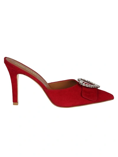 Shop Paris Texas Crystal Embellished Mules In Rosso