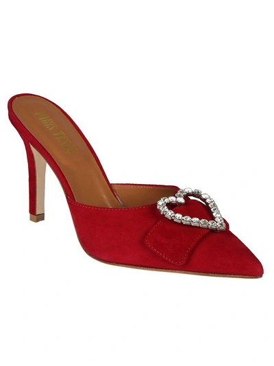 Shop Paris Texas Crystal Embellished Mules In Rosso