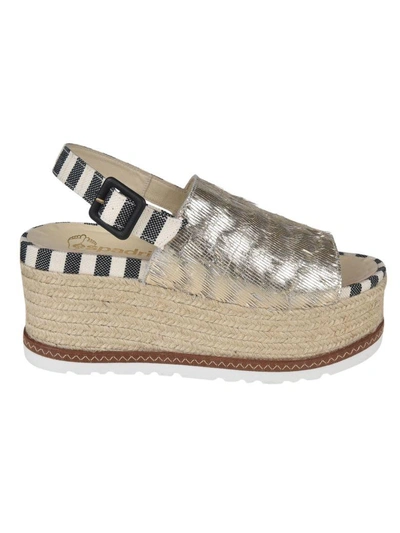 Shop Espadrilles Quintoesca Wedge Sandals In Silver