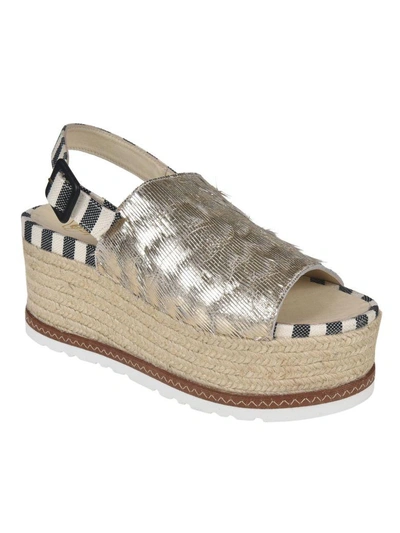 Shop Espadrilles Quintoesca Wedge Sandals In Silver