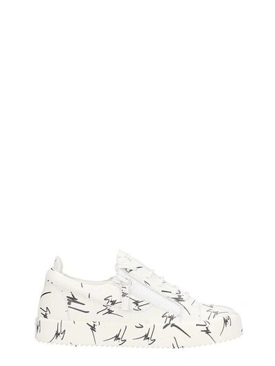 Shop Giuseppe Zanotti The Signature Low Zip Sneakers In White