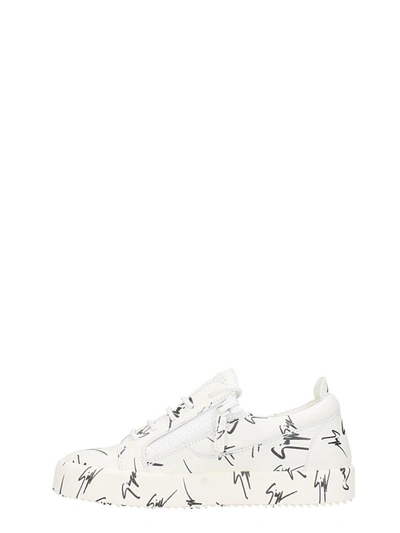 Shop Giuseppe Zanotti The Signature Low Zip Sneakers In White