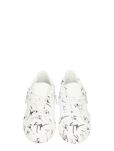Shop Giuseppe Zanotti The Signature Low Zip Sneakers In White