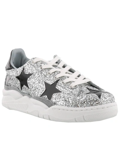 Shop Chiara Ferragni Stars Sneakers In Silver Black 