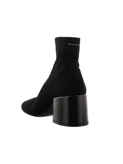 Shop Mm6 Maison Margiela Logo Ankle Boot In Black