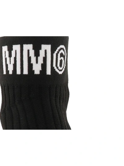 Shop Mm6 Maison Margiela Logo Ankle Boot In Black