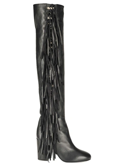 Shop Laurence Dacade Sybelle Knee-lenght Fringe Boots In Black