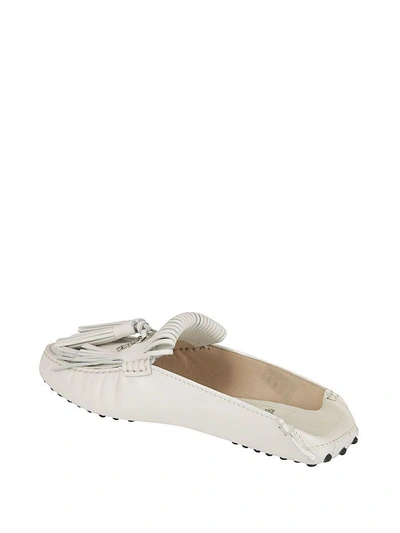 Shop Tod's Grommet Loafers In White