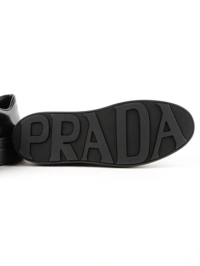 Shop Prada Brushed Sneakers In Nero