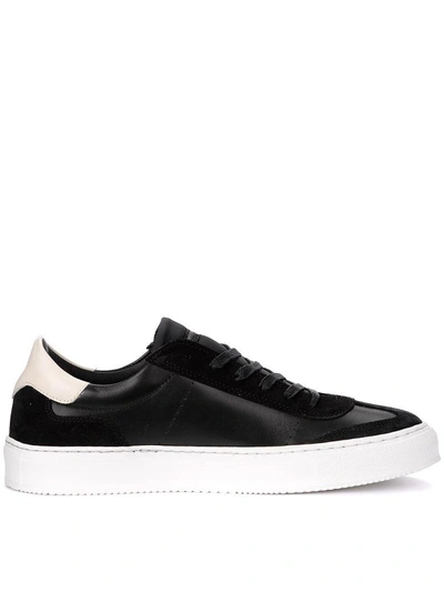 Shop Philippe Model Belleville Black And Suede Leather Sneaker In Nero