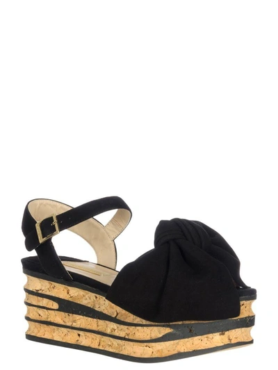 Shop Paloma Barceló Paloma Barcelo Suede Wedges In Black