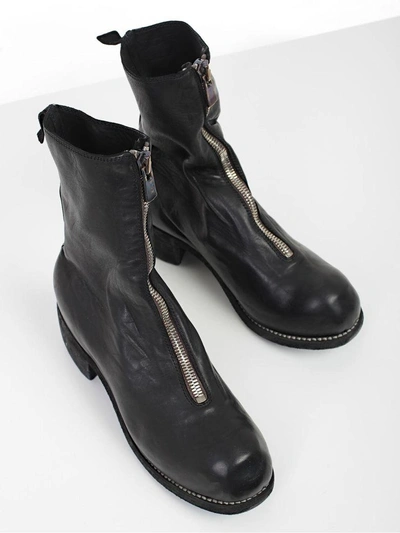 Shop Guidi Front Zip Boots In Blkt Black