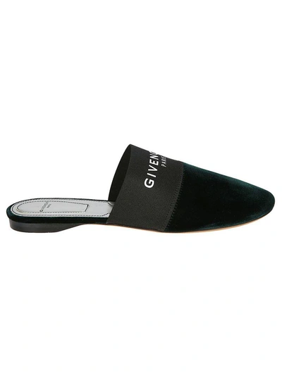 Shop Givenchy Logo Mules In Green