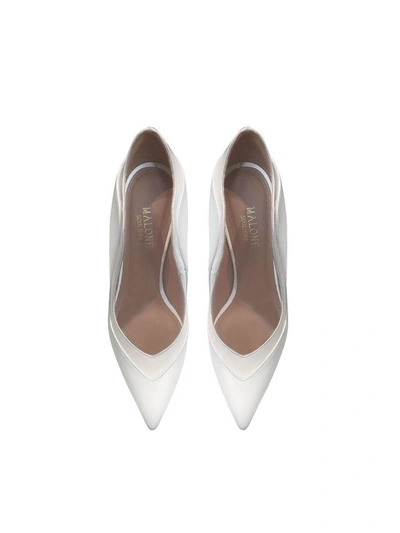 Shop Malone Souliers Penelope Optic White Nappa Leather Pumps