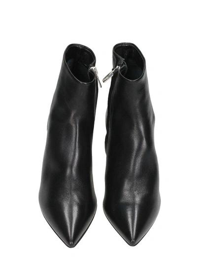 Shop The Seller Pointed Toe Black Calf Leather Ankle Boots