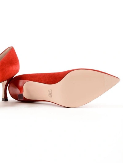 Shop Stuart Weitzman Kitten Heel Pumps In Crimson