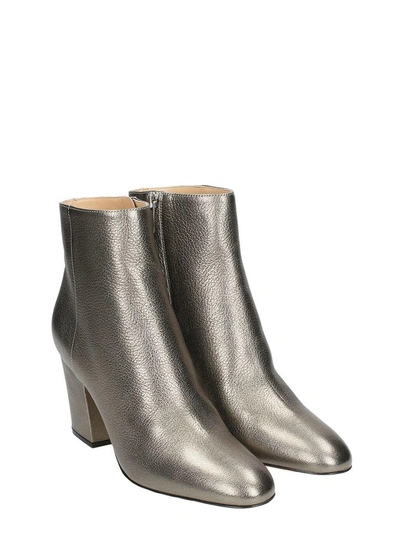 Shop Sergio Rossi Metal Gun Ankle Boots In Silver