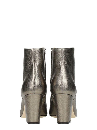 Shop Sergio Rossi Metal Gun Ankle Boots In Silver