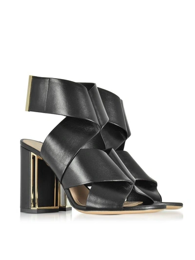 Shop Nicholas Kirkwood Black Nappa Leather Nini Sandals