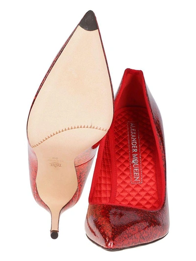 Shop Alexander Mcqueen Glitter Embellished Pumps In Red