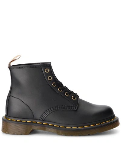 Shop Dr. Martens' 101 Black Vegan Leather Ankle Boots In Nero