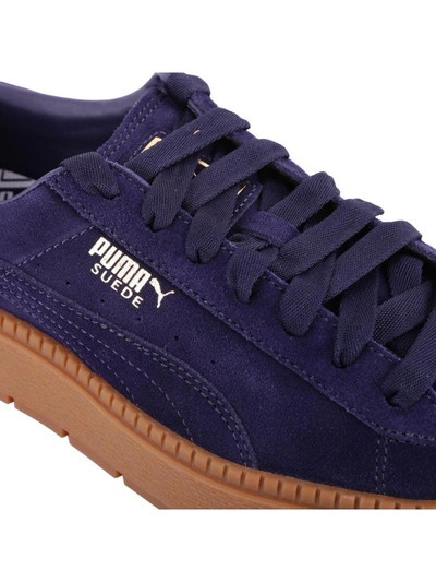 Shop Puma Platform Tracebold Suede Sneakers In Blue