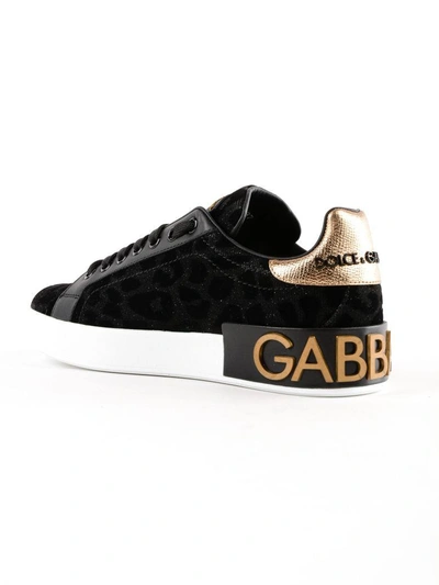 Shop Dolce & Gabbana Leopard Sneakers In 8bnero/nero