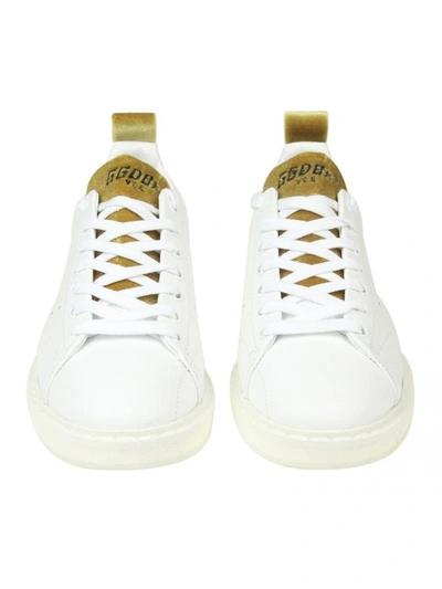 Shop Golden Goose "starter" Sneakers In White Leather With Velvet Details