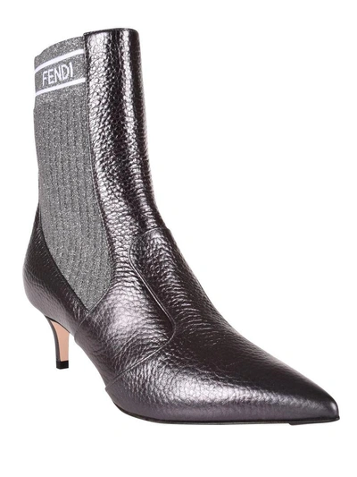 Shop Fendi Rockoko Boots In F13cu Graphite+c Fucile Bia