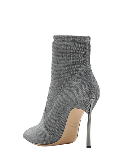 Shop Casadei Silver Blade Heel Ankle-boots In Argento