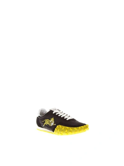 Shop Kenzo Yellow & Black Move Sneakers In Suede & Nylon In Yellow/black