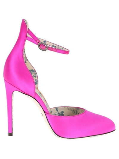 Shop Gucci Mary Jane In Fuxia