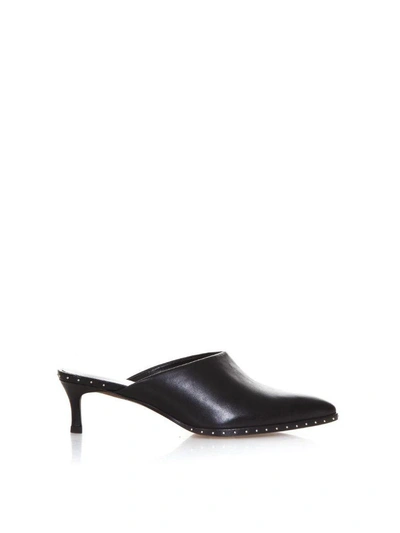 Shop Lola Cruz Black Leather Studded Mules