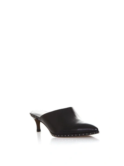 Shop Lola Cruz Black Leather Studded Mules