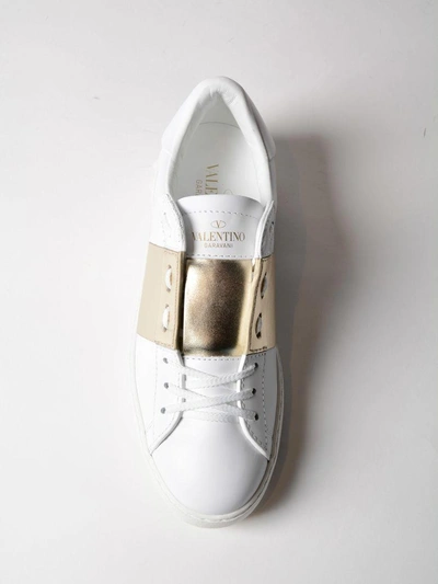 Shop Valentino Open Sneakers In Lbianco/platino