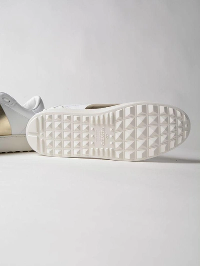 Shop Valentino Open Sneakers In Lbianco/platino