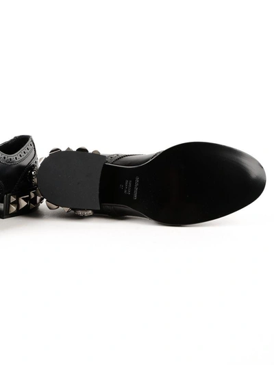 Shop Dolce & Gabbana Studded Lace Up Shoes In Nero