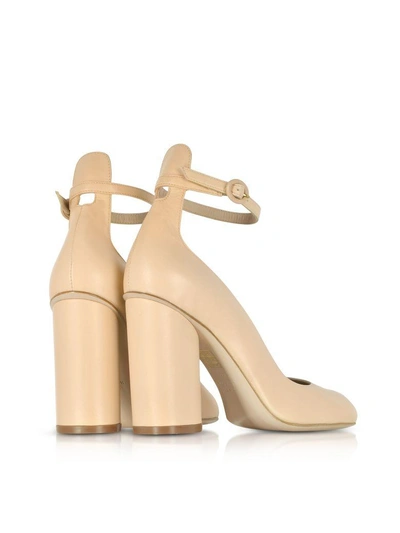 Shop Stuart Weitzman Pasadena Blush Leather Heel Pumps In Powder Pink