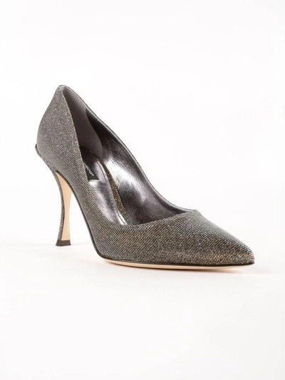 Shop Dolce & Gabbana Lori Glittery Pumps In Oro/argento