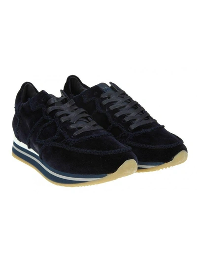Shop Philippe Model Sneakers "tropez Higher" In Velvet Color Blue