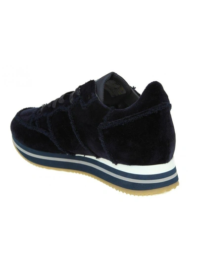 Shop Philippe Model Sneakers "tropez Higher" In Velvet Color Blue