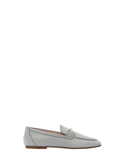 Shop Tod's T Glitter Loafer In Argento