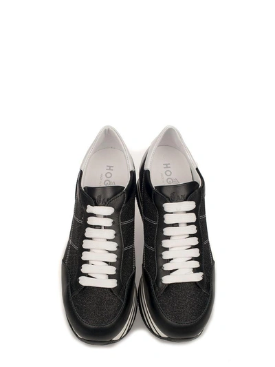 Shop Hogan Black-white H283 Maxi 222 Wedge Sneakers