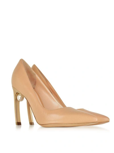 Shop Nicholas Kirkwood Nude Nappa Leather Mira Pearl Pumps