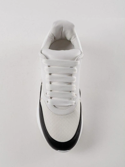 Shop Alexander Mcqueen Runner Sneakers In Opt White/black